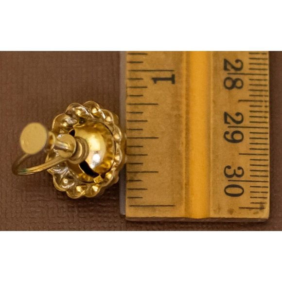 Vintage Art Deco Red Faux Gem Spiral Gold Tone Screwback Earrings by Coro - U28 - Picture 3 of 3